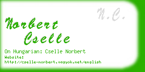 norbert cselle business card